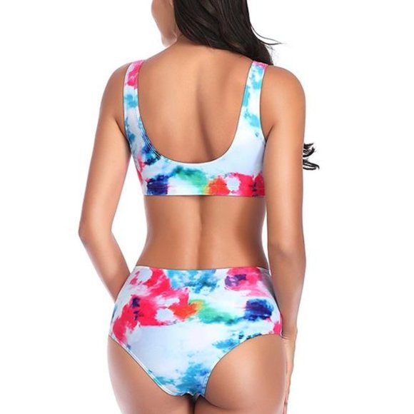Tie Dye 2 PC Bandage bikini swimsuit Bathing-suit - Picture 3 of 7